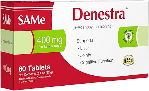 Same for Dogs – S-Adenosyl-L-Methionine (Same) – Liver, Joint & Cognitive Support for Dogs – Promotes Brain Function & Mobility – Vet-Approved Formula – 400 mg – 60 Tablets