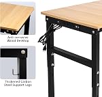48'' Adjustable Workbench with Power Outlet, Work Table for Garage,2000 Lbs Capacity Hardwood Workbench,Heavy Duty Table for Workshop Office Home Commercial