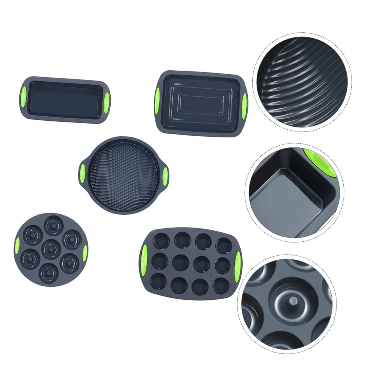 STOBAZA Set de 5 Moldes para Hornear Pasteles y Bizcochos de Silicona Resistente al Calor para Repostería y Cocina Diaria