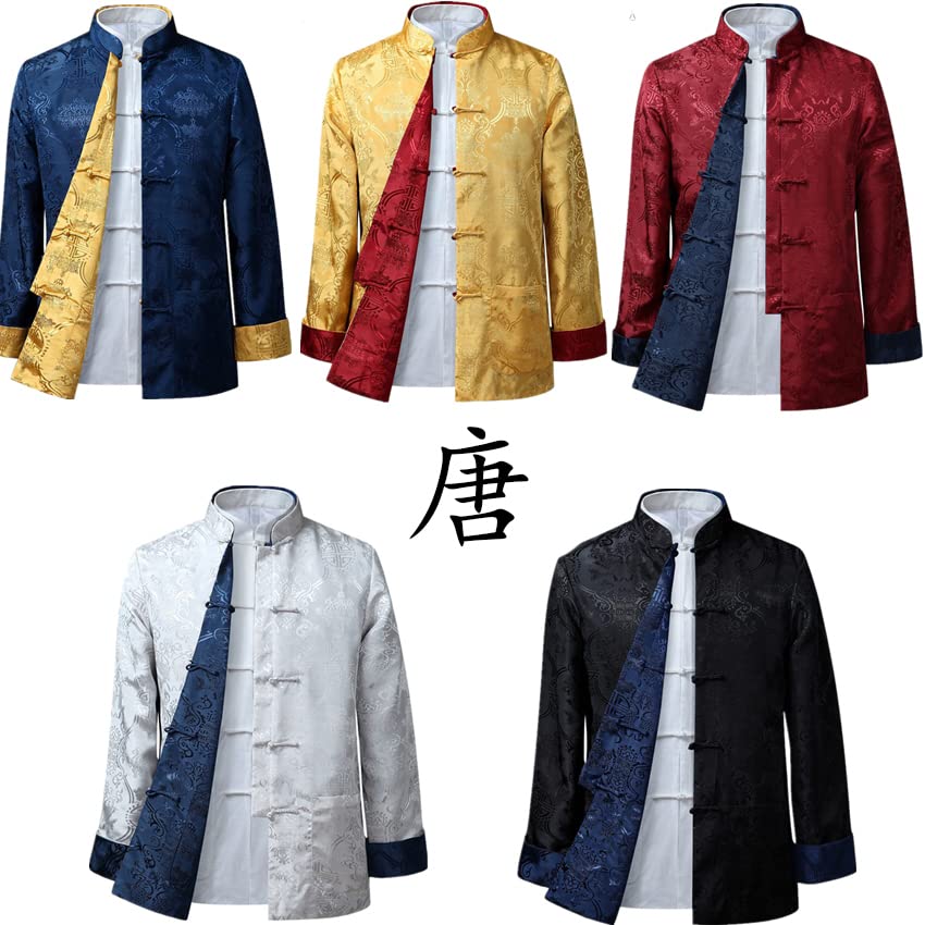 ZMIN Tang Suit Chinese Style Blouse Shirt Traditional Chinese Clothing For Men's Jacket Kung Fu Clothing Both Sides Party2