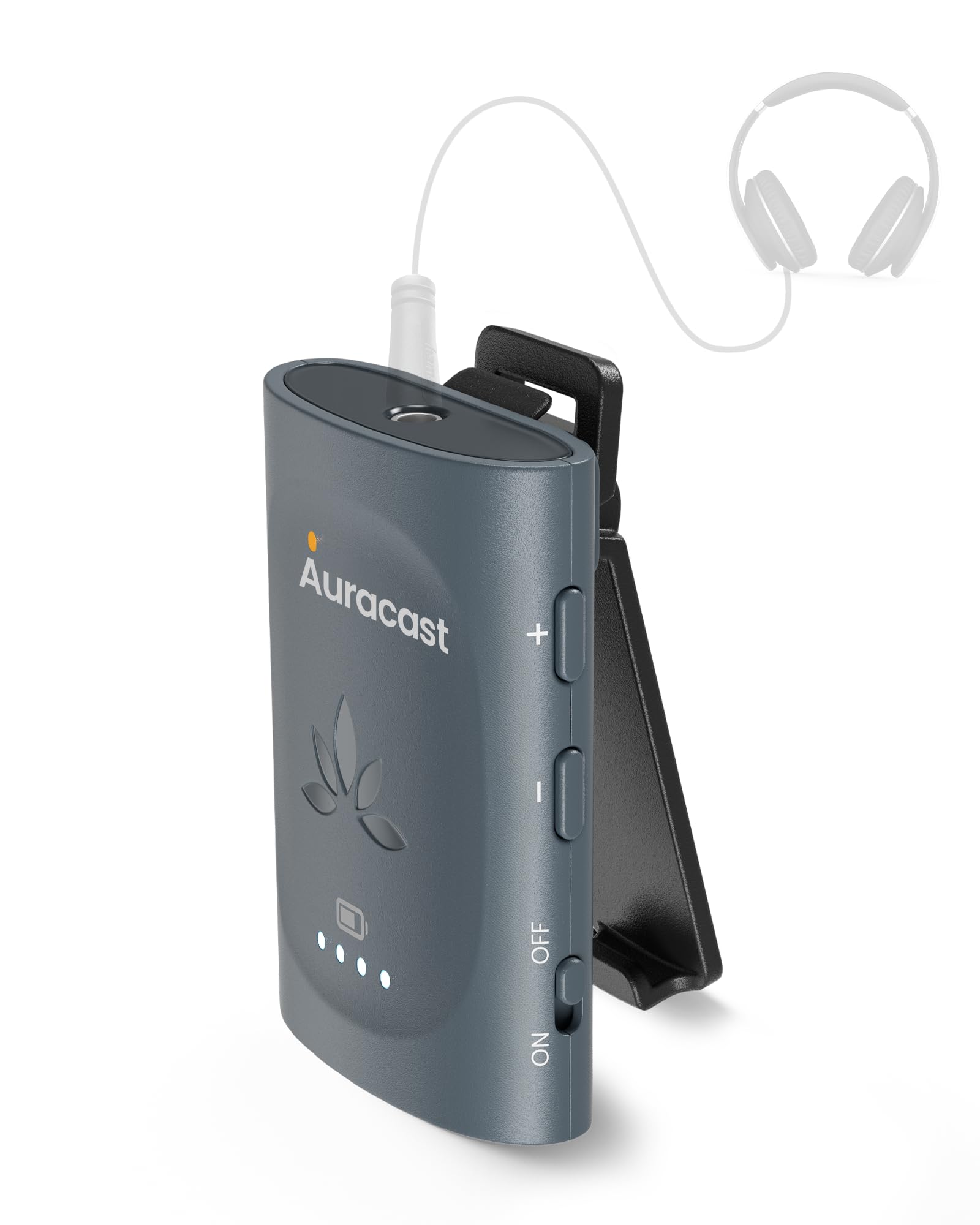 Avantree AuraClip – Auracast Empfänger für Kirchen, Theater & öffentliche Bereiche, ermöglicht Nutzung von 3,5mm Kopfhörern mit Auracast Broadcast-Audio, Clip-on Design, 16 Std. Akku, 100 m Reichweite