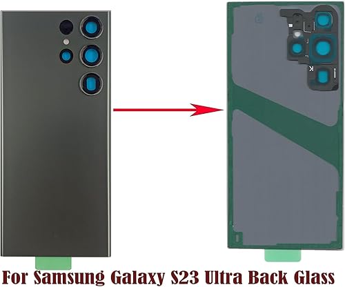 Miniatura 3 de Galaxy S23 Ultra - Reemplazo de cristal trasero para Samsung Galaxy S23 Ultra 5G con lente de cámara preinstalada y adhesivo + kits de herramientas