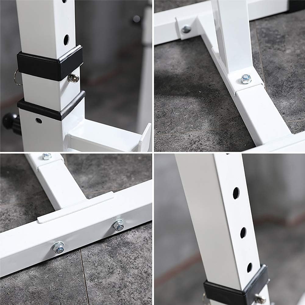 Adjustable Barbell Stand Squat Rack - Height Adjustment, Home Gym Weightlifting Free Bench Press Bodybuilding Dumbbell Racks, Portable and Sturd
