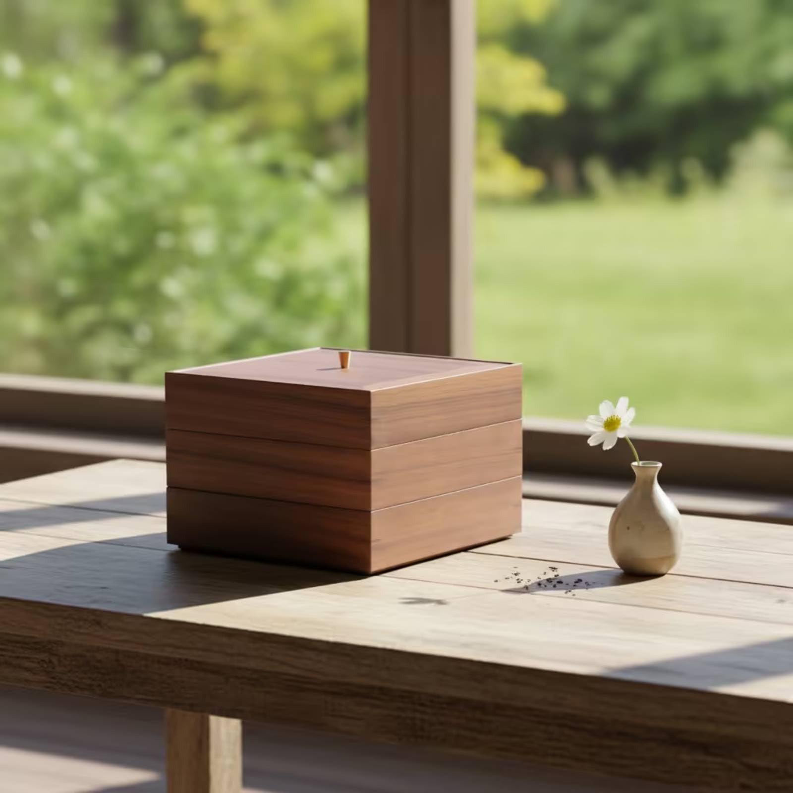 Gralara Tee-Aufbewahrungsbox aus platzsparend Teedose mit Deckel funktional Teekiste für Teezimmer, Durchmesser 22,7 Cm, Höhe 5,1 Cm