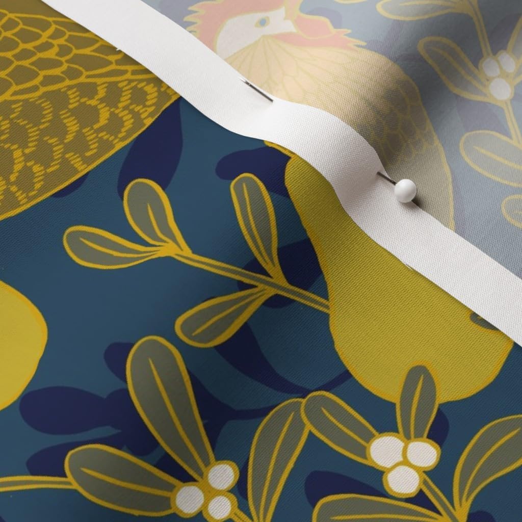 Spoonflower Fabric - Christmas Pears Turtle Doves Printed on Cotton Poplin Fabric by The Yard - Sewing Shirting Quilting Dresses Apparel Crafts