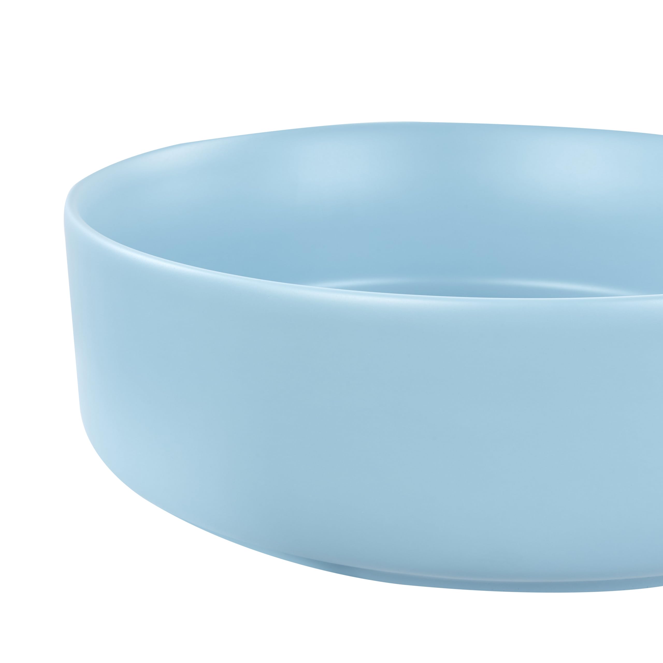 Umywalka łazienkowa nablatowa ceramiczna mat okrągła 37 cm niebieska Gudar