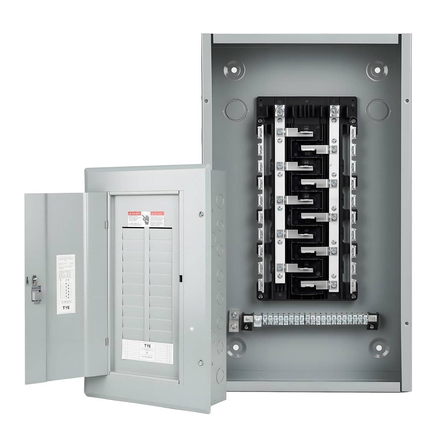 THQL Circuit Breaker Panels, 4-Space, 125A Circuit Breaker Distribution Box, 120V/240V Circuit Breaker Electrical Enclosure,Indoor Main Lug Load Center