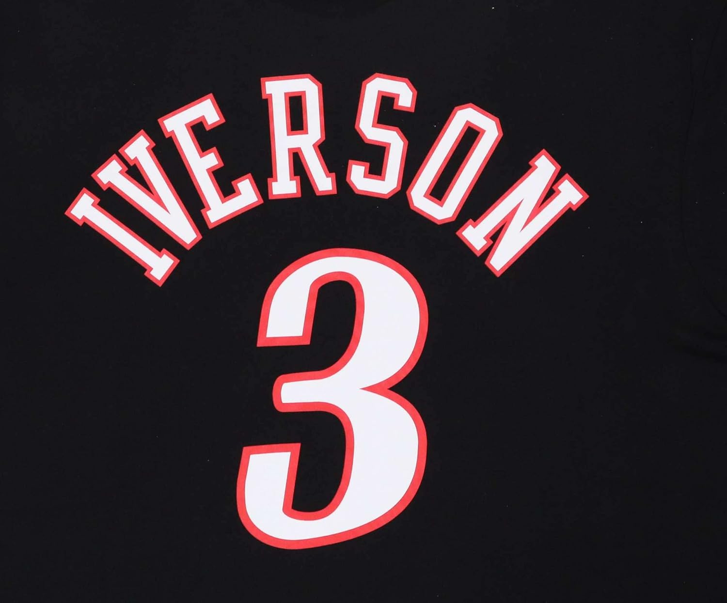 Mitchell & Ness Allen Iverson #3 Philadelphia 76ers NBA Name & Number Tee Black T-Shirt