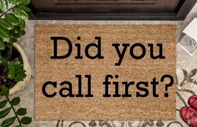 Miniatura 6 de Llamaste primero Divertidas alfombrillas impresas con letras para exteriores, tapete de bienvenida antideslizante de fibra de coco, tapete de