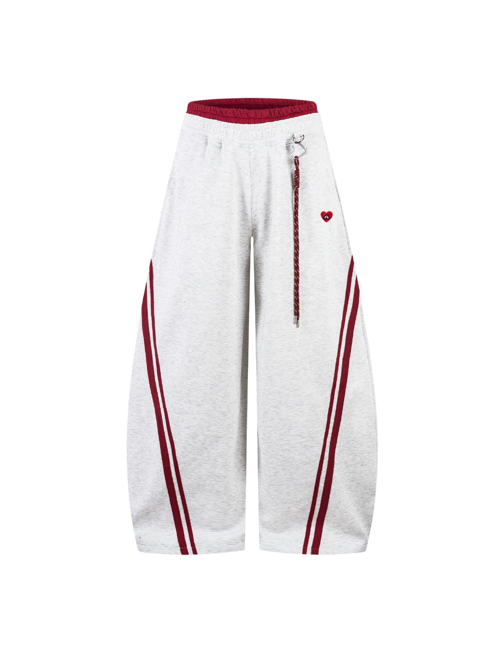 Photo 1 of Aelfric Eden Stripes Baggy Barrel Sweatpants Elastic Double Waist Wide Leg Pants Women Men Casual Y2K Unisex Lounge Trouser Grey M