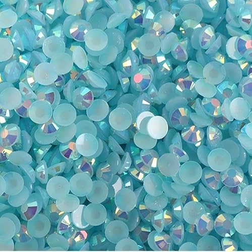 Yumekirara 3mm 1000粒 青系 ブルー ミルキーストーン オーロラ加工 樹脂製 高分子ストーン うちわデコ デコストーン ネイルストーン ダイヤモンドアート (59ライトアクア, 3mm)