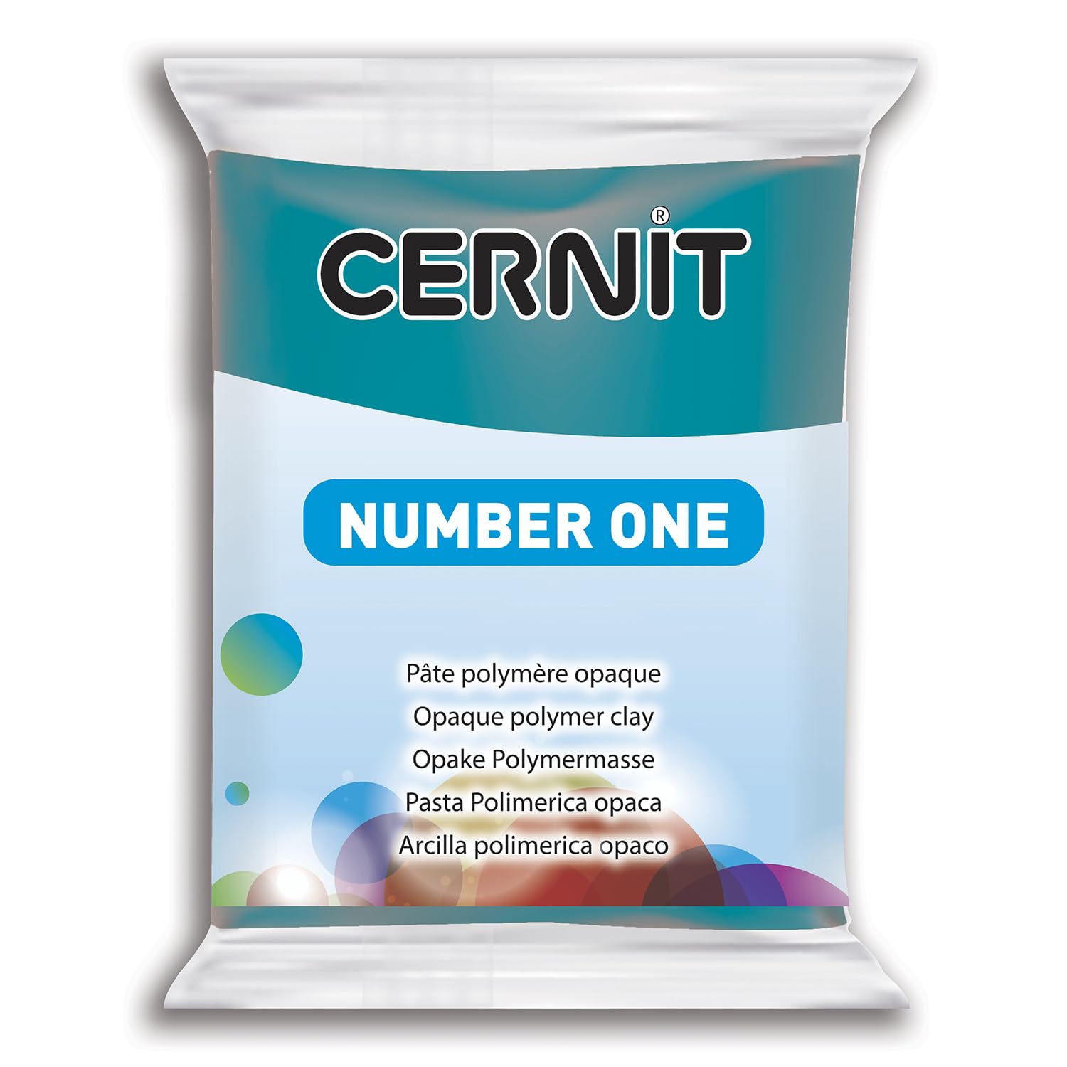 CERNIT CE0900056230C - A Pack of Polymer Clay Block - Number One Range - Modelling and Baking Clay - Duck Blue Colour - 56 g Block - Manufactured in Belgium — image 1
