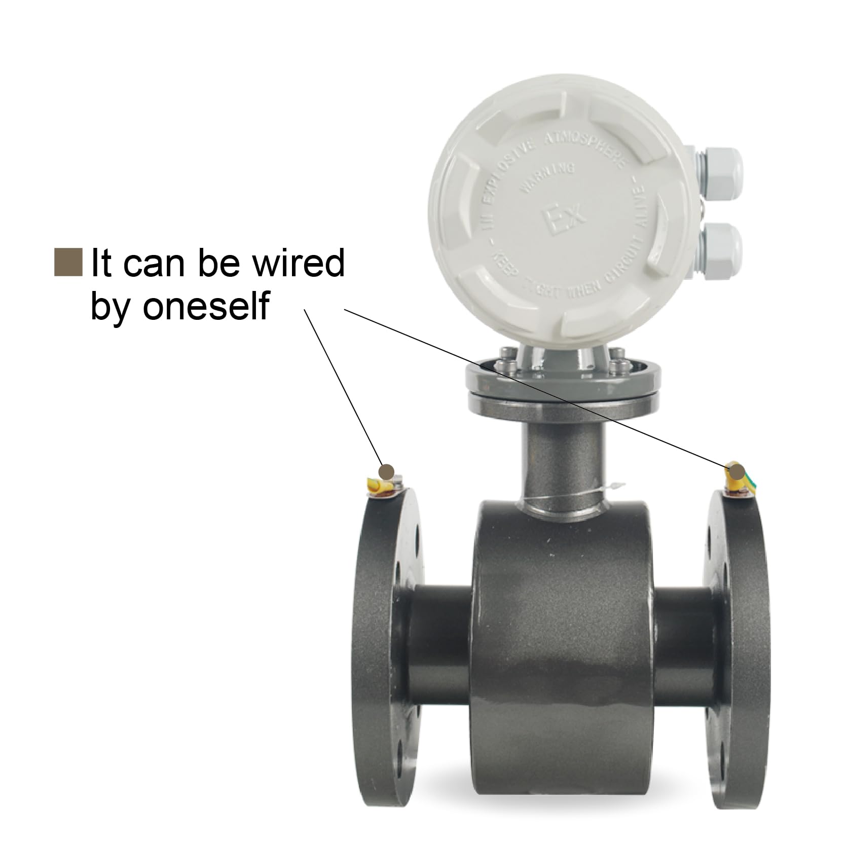 Caudalímetro electromagnético de tipo dividido IP68 for aguas residuales en tuberías de líquidos, medición digital inteligente de caudal industrial DN10-DN50 Fácil de controlar(DN15)