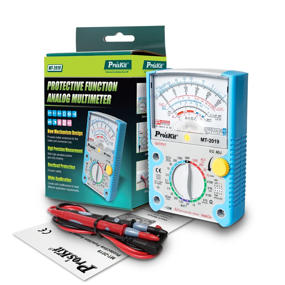 MT-2019 Funzione di Protezione Multimetro analogico Standard di Sicurezza Tester per Tester Ohm Professionale Analogico