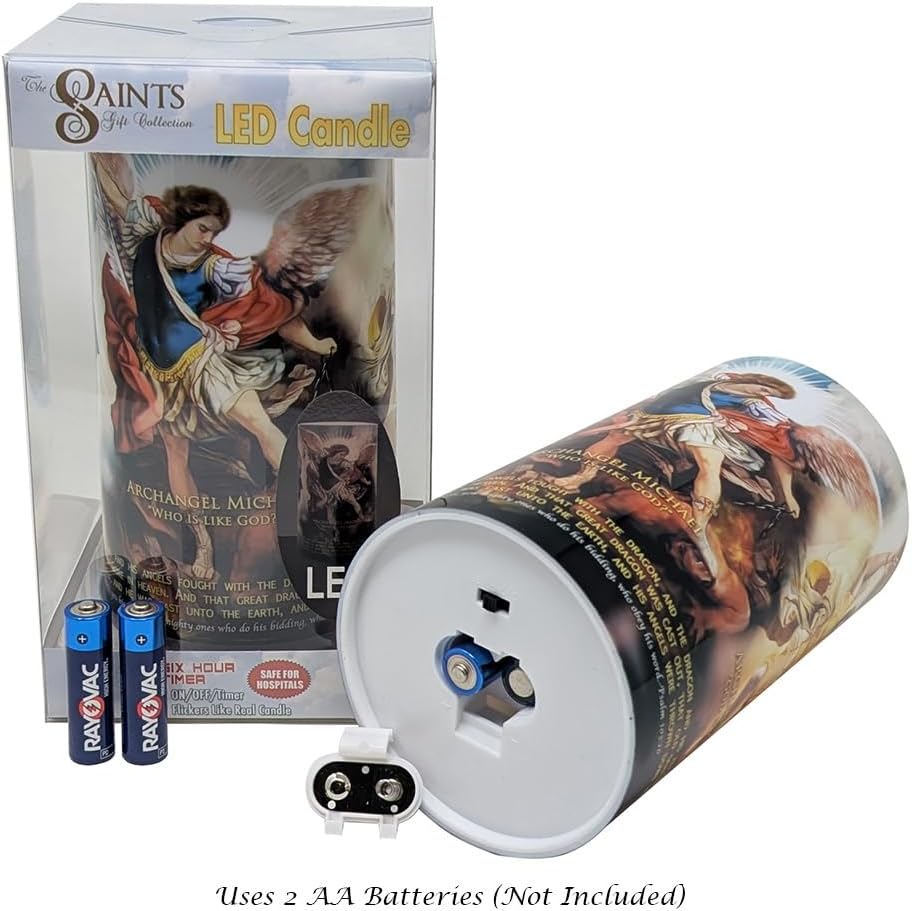 4x7 LED Prayer Candle Archangels Flameless with Timer