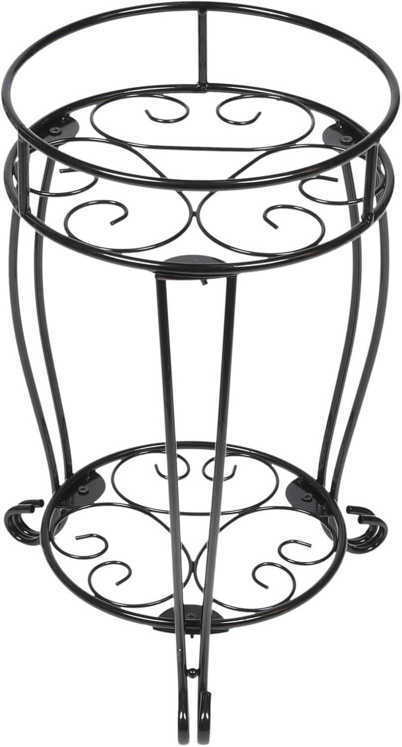 Metal Flower Pot Stand Plant Shelf Multi-tiered Iron Plant Holder Rack for Indoor Outdoor Patio Balcony Porch Decorations, Black