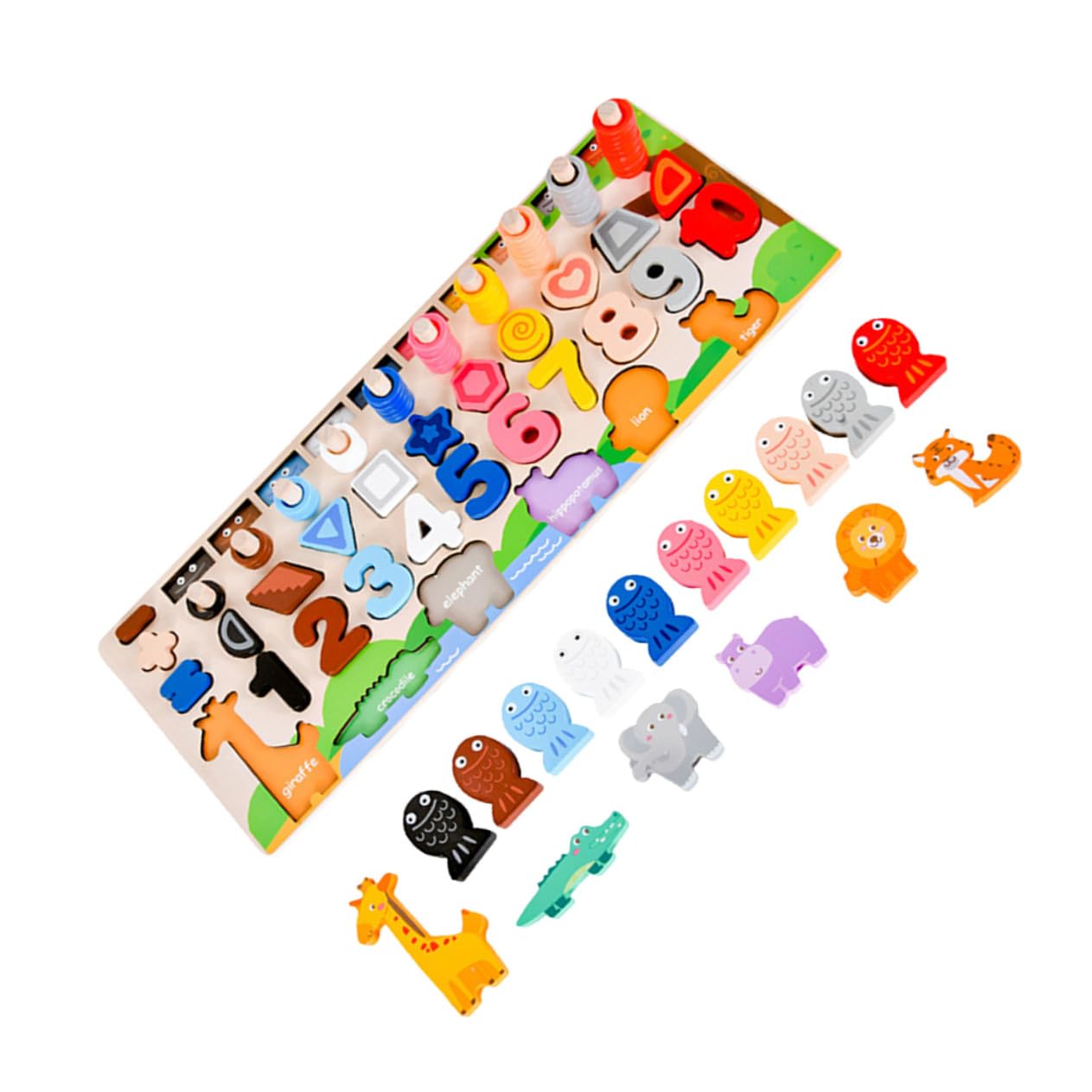 FRCOLOR Bloques de Madera Educativos para Rompecabezas de Animales Desarrollo de Lógica y Habilidades Cognitivas Colores Brillantes Seguro y Resistente para Bebés y Pequeños