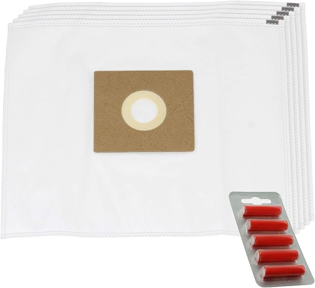 Spares2go Dust Bags compatible with Amazon Basics 1.5L Vacuum Cleaner (Pack of 5 + Fresheners)