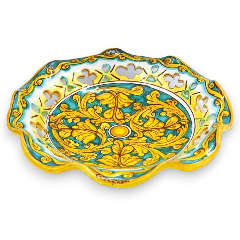 Céramique Caltagirone centre de table baroque sicilien haut de gamme