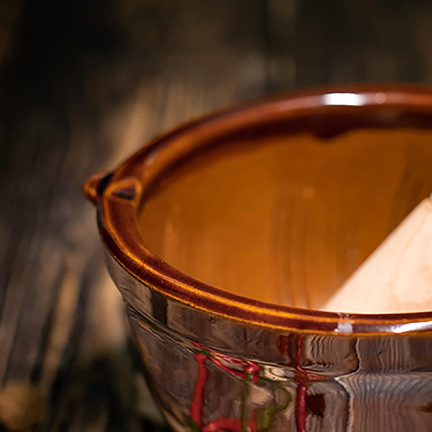 Mortar Pottery Mortar and Pestle Set with Pouring Brown Ceramic Grinder Bowl Traditional Garlic Peeler Mortar and Pestle Spice Grinder Mortar and Pestle Spices Grinding