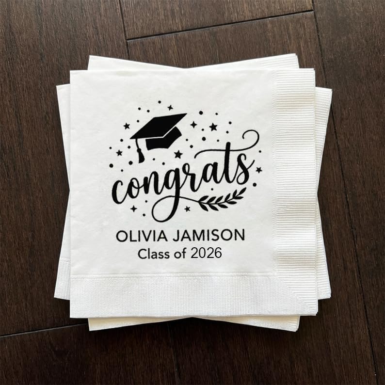 Amazon.com: Personalized Graduation Napkins Class of 2026 High School ...