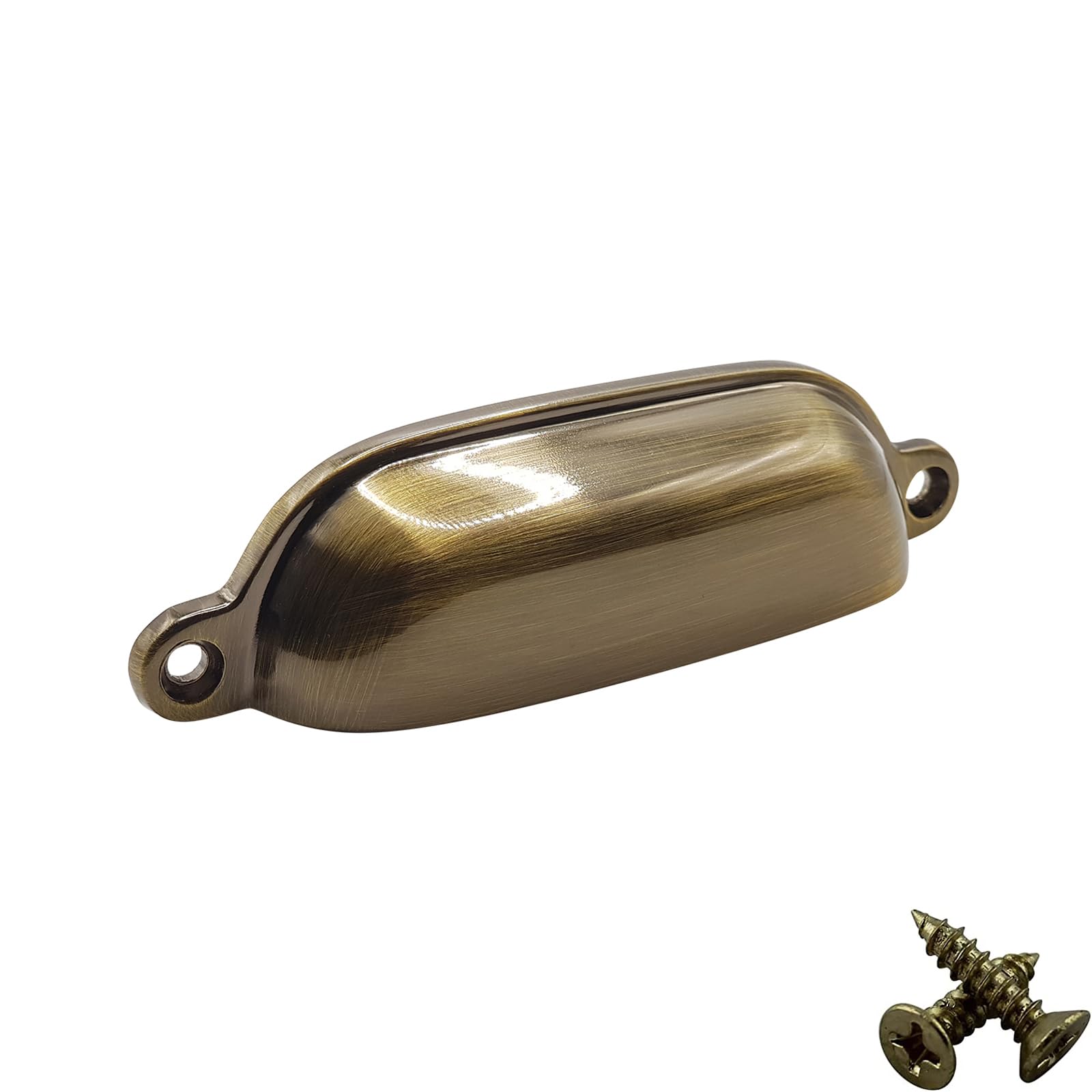 M4tec Antique Brass Cup Kitchen Cupboard Door Handle, Kitchen Cabinet Handles, And Drawers, Bedroom Furniture Pull Handles - Vg4 Series: 96 Mm
