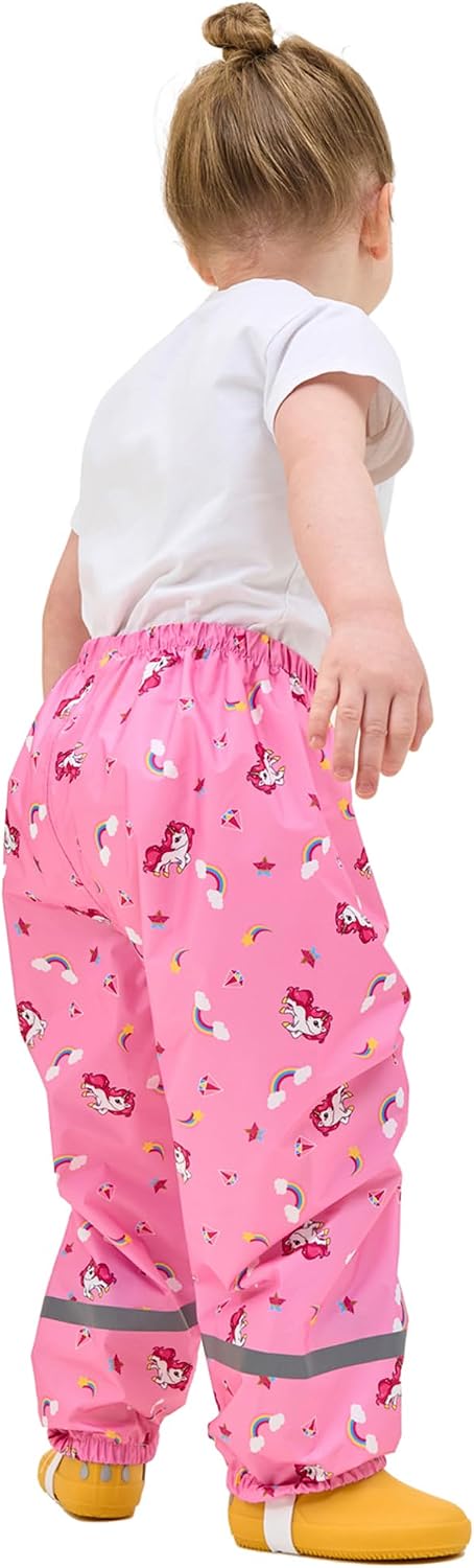 Toddlers Boys Girls Rain Pants Kids Lightweight Waterproof Rainwear