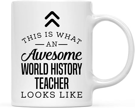 Andaz Press 11oz. Ceramic Coffee Tea Mug Gift, This is What an Awesome World History Teacher Looks Like, 1-Pack, Birthday Gift Ideas Coworker Him Her, Includes Gift Box