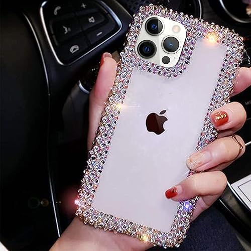 Miniatura 2 de Bonitec Funda compatible con iPhone 13 Pro Max para mujeres y niñas, con purpurina 3D, funda de lujo brillante y bonita, con diamantes de imitación,