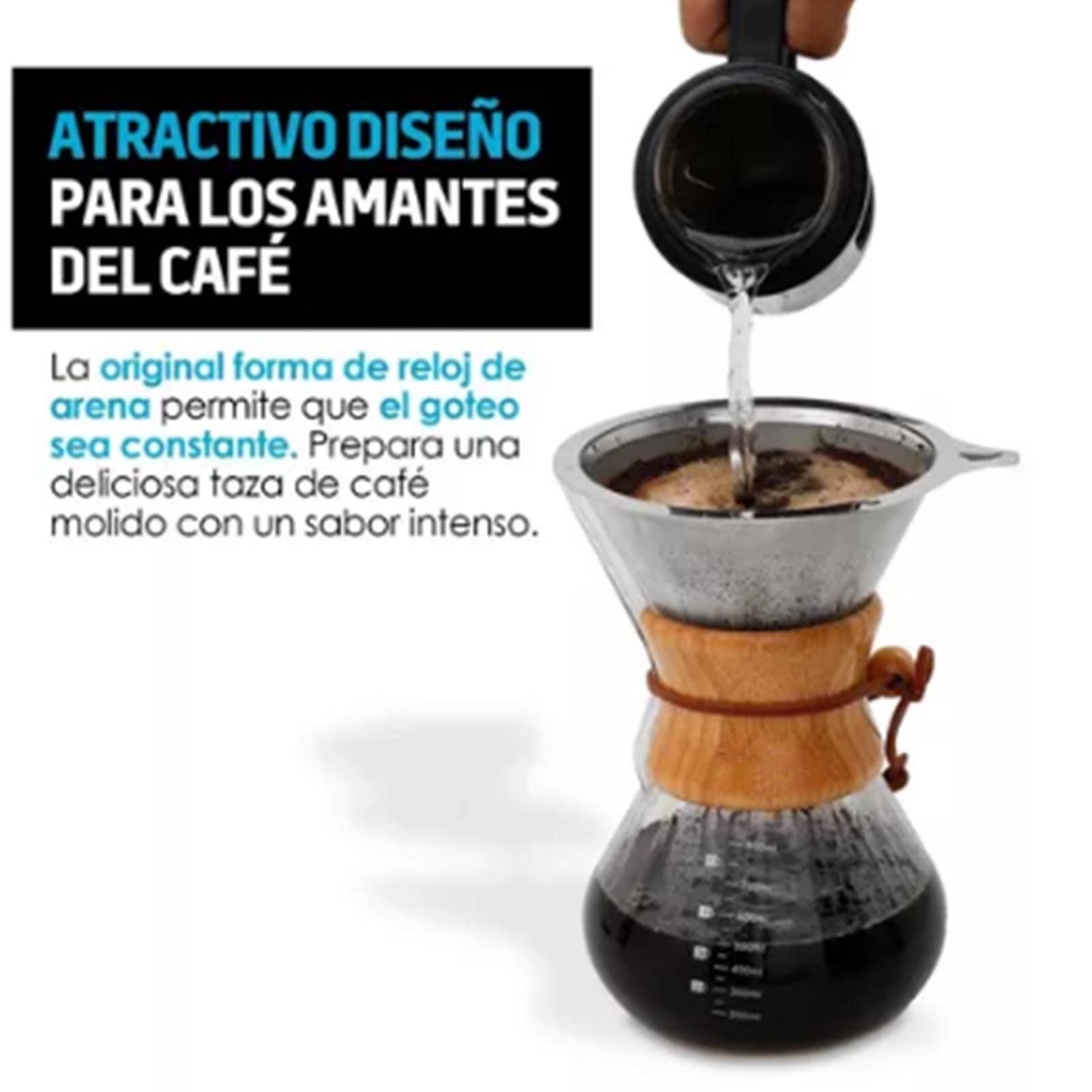 Tyenaza Cafetière à Verser De 800 Ml, Cafetière, Goutteur De Café Manuel En Verre à Haute Teneur En Borosilicate Avec Filtre En Acier Inoxydable, Pour Salles De Réunion, Tables Et Maison