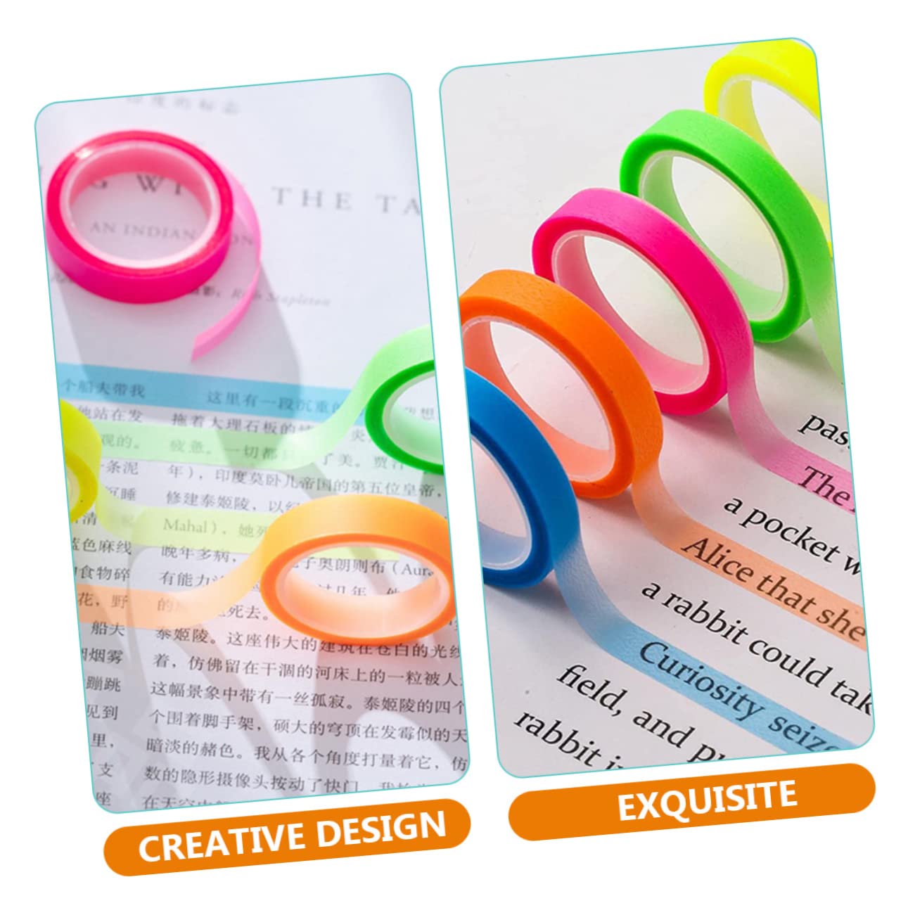 Uonlytech 5 Set Nota Adesiva Trasparente Comode Bandierine Adesive Linguette Adesive Nastro Adesivo Colorato Chiaro Appiccicoso Schede L'animale Domestico 20 * 5