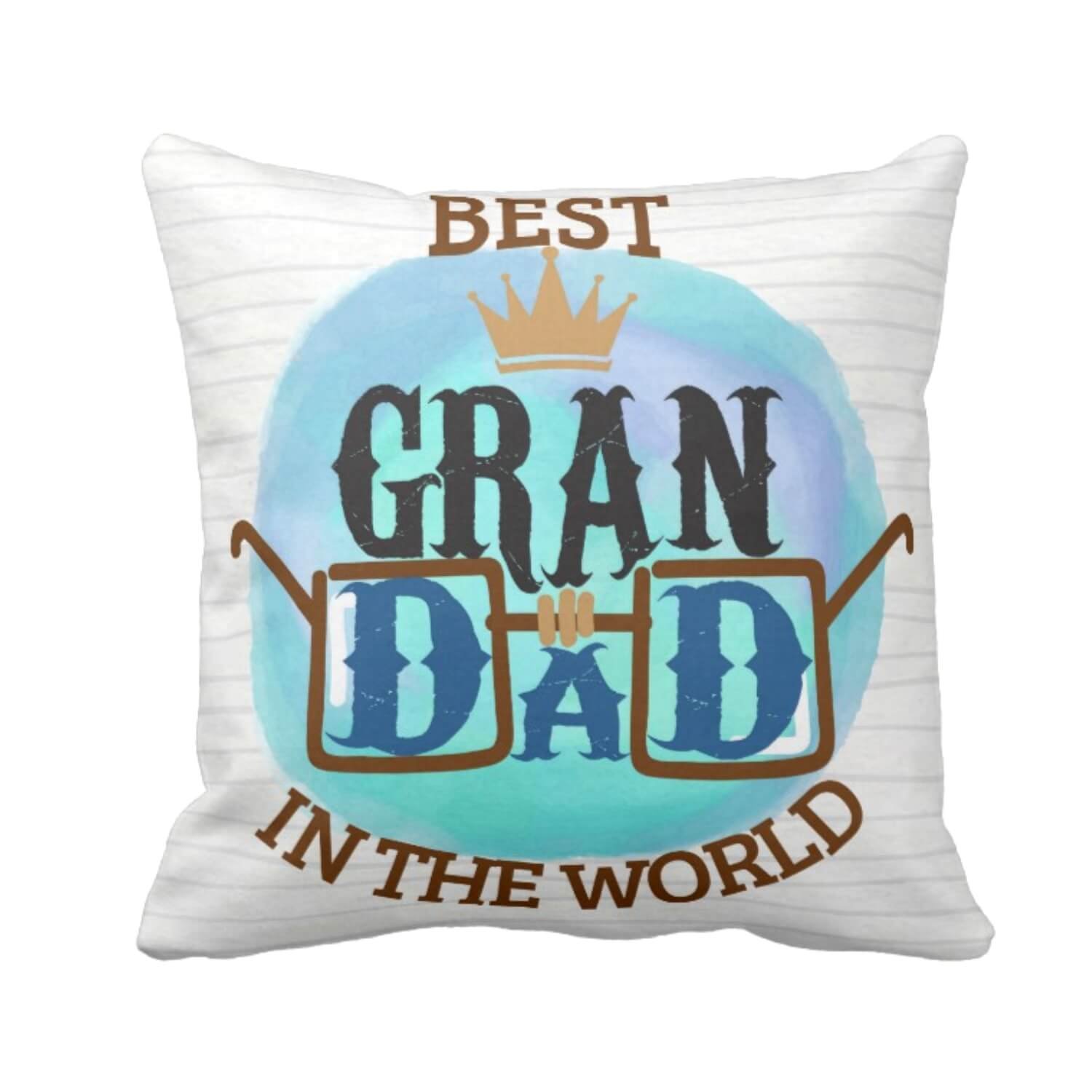 Yaya Cafe Gifts for Grandfather, Cute Best Grandad in The World Cushion Cover - 12X12 inches | Birthday Fathers Day Grandpa Gifts