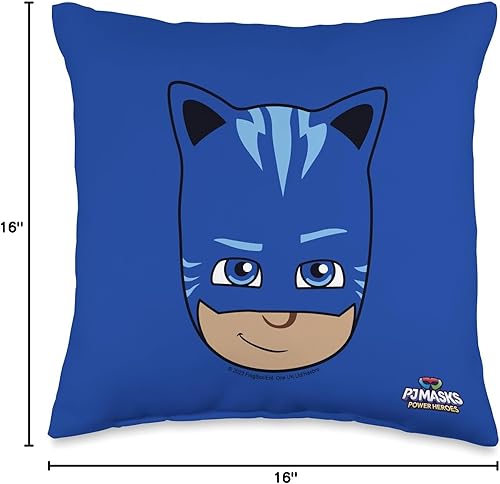 Miniatura 4 de PJ Masks Power Heroes Catboy Sassy Big Face - Almohada de retrato de 16 x 16 pulgadas, multicolor