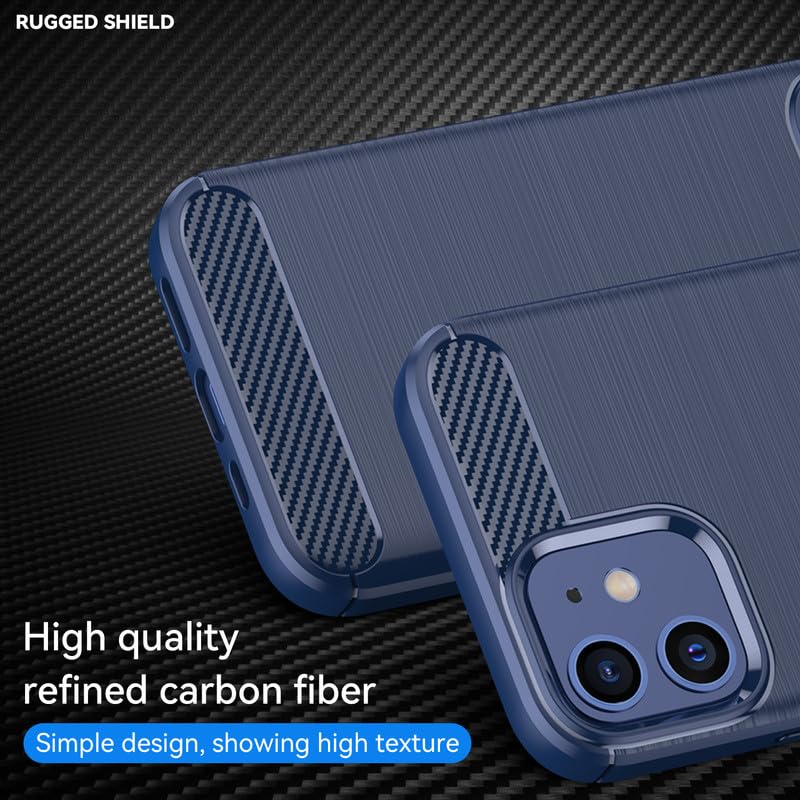 Image of Hybrid Carbon Fiber Back Case for iPhone 12 (Blue)