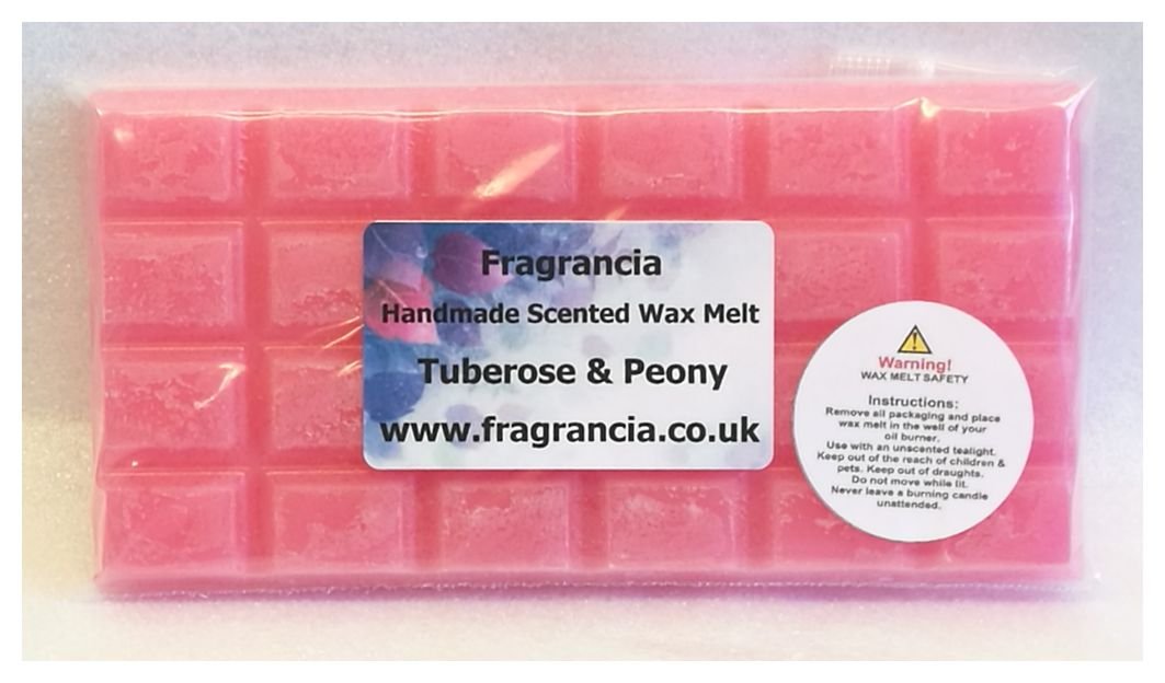 Fragrancia A Single Handmade Highly Scented Wax Melt Bar (Fragrances N - Z) (Tuberose & Peony)
