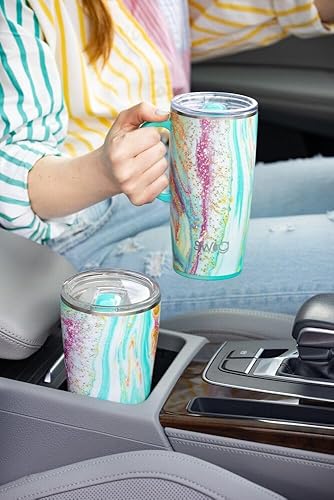 Miniatura 9 de Swig Life Taza de viaje de 22 onzas, vaso aislado con asa y tapa, apto para vasos, apto para lavavajillas, acero inoxidable, taza de café de viaje,
