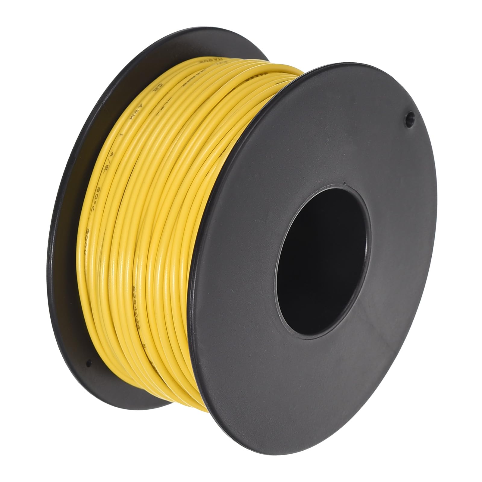 MECCANIXITY 24AWG Stranded PVC Hookup Wire - 30M/100ft Yellow, Tinned Copper, UL1007, Marine & Internal Connecting Wire
