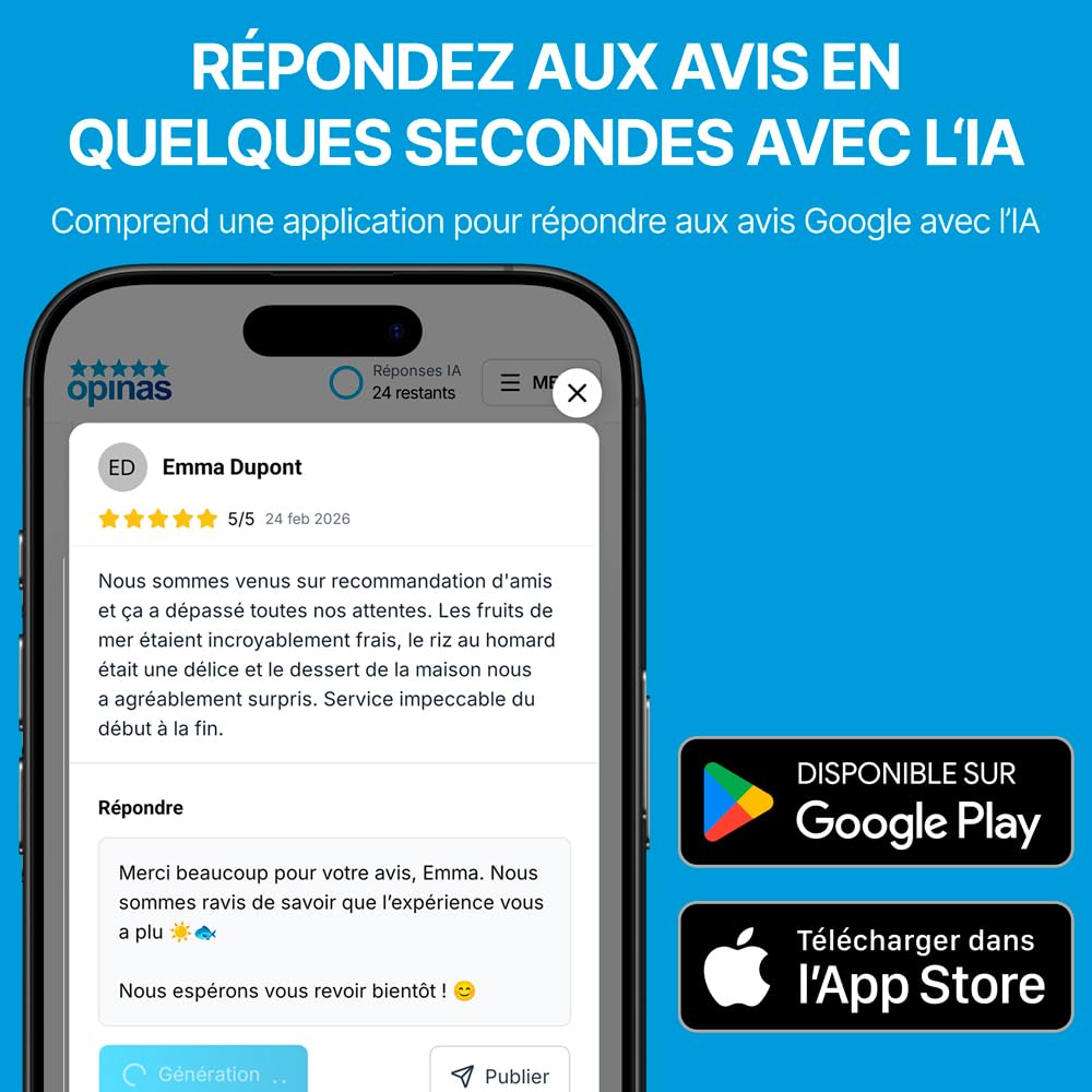 Pack Plaque NFC & QR pour avis Google (française) + 2 cartes NFC | Application IA de réponse aux avis incluse