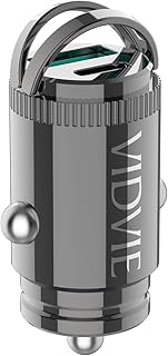 شاحن سيارة سريع-CC524C- بمنفذين USB-C وUSB-A، بقدرة إجمالية 63 واط – يدعم PD3.0 وQC3.0 وPPS – من V Volt – هيكل معدني صغير الحجم من الزنك