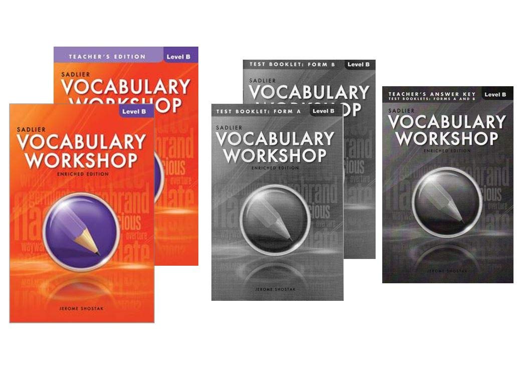 (F0073S) Vocabulary Workshop Enriched Edition Student Book + Teacher's Edition + Test Booklet Form A&B + Answer key Level B - Grade 7