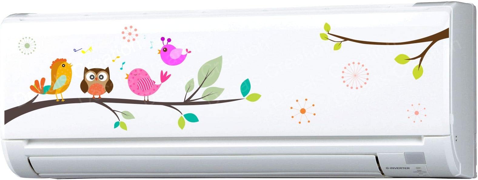 AC Sticker Fridge Sticker Wall Sticker Split Ac Stickers Air Conditioner Bird Theme Sticker Standard Size