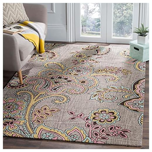 SAFAVIEH Allure Collection 8' x 10' Grey / Gold ALR310A Handmade Paisley Premium Wool Area Rug