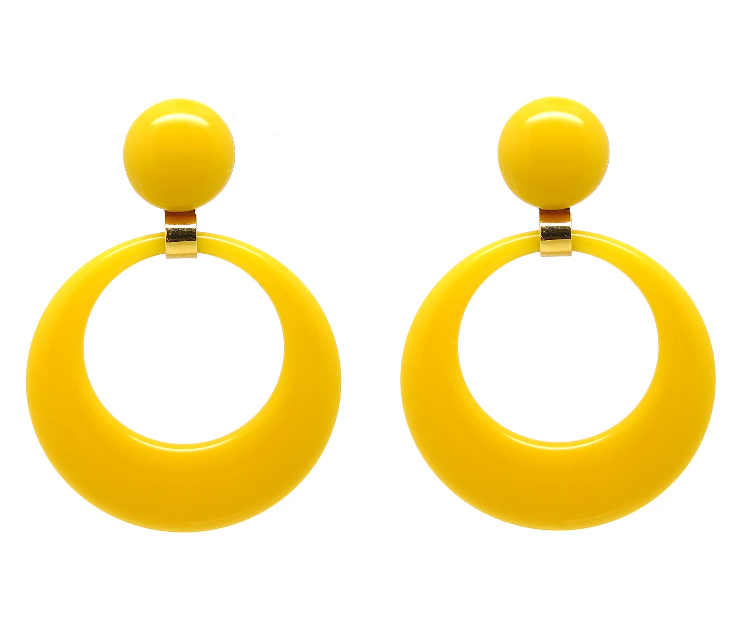 Boucles d'oreilles jaune tournesol en émail et finitions soignées
