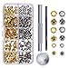 Produktbild 120 Set Leder Nieten Single Cap Nieten Tubular Metal Studs mit Fixierwerkzeug Kit für Lederhandwerk Reparatur Dekoration, 3 Größen