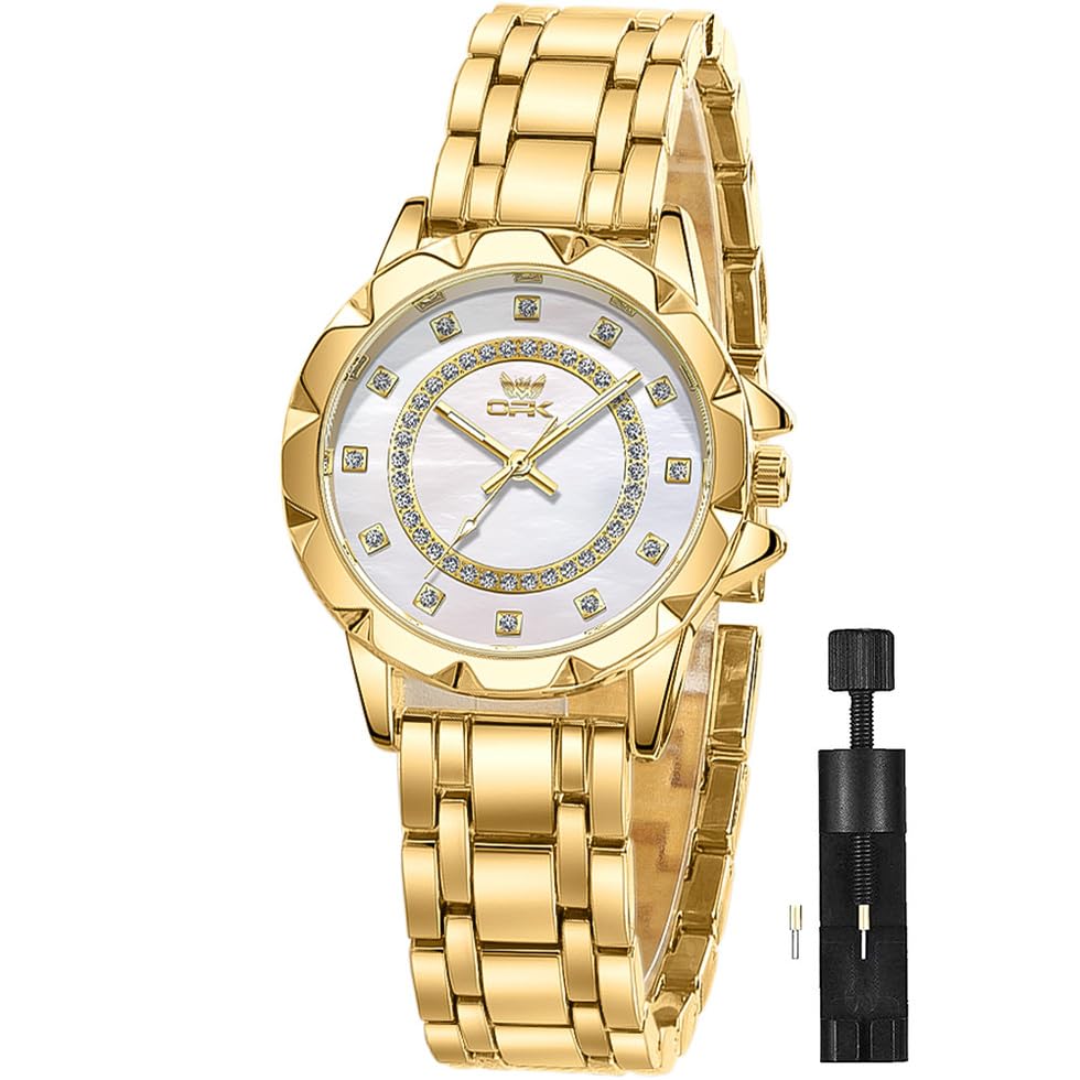 Image of OPK Wacthes for Women Bracelet Dress Easy to Read Stainless Steel Ladies Watches for Female Small Watch Waterproof Luminous Date
