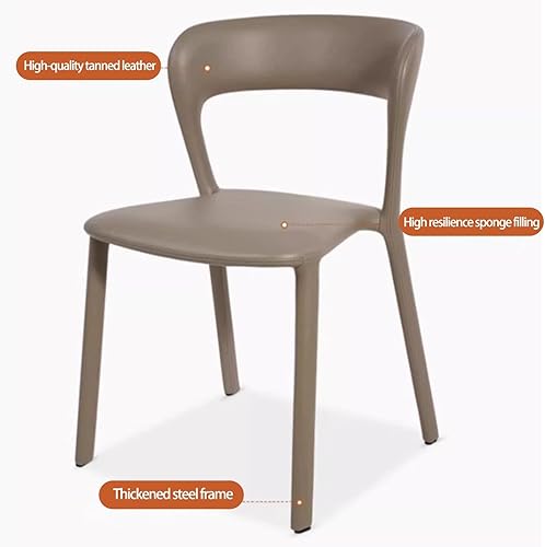 Miniatura 4 de Sillas de comedor de cocina, sillas de cocina con respaldo curvo, silla de comedor de cuero, silla de comedor tapizada para sala de estar (juego de