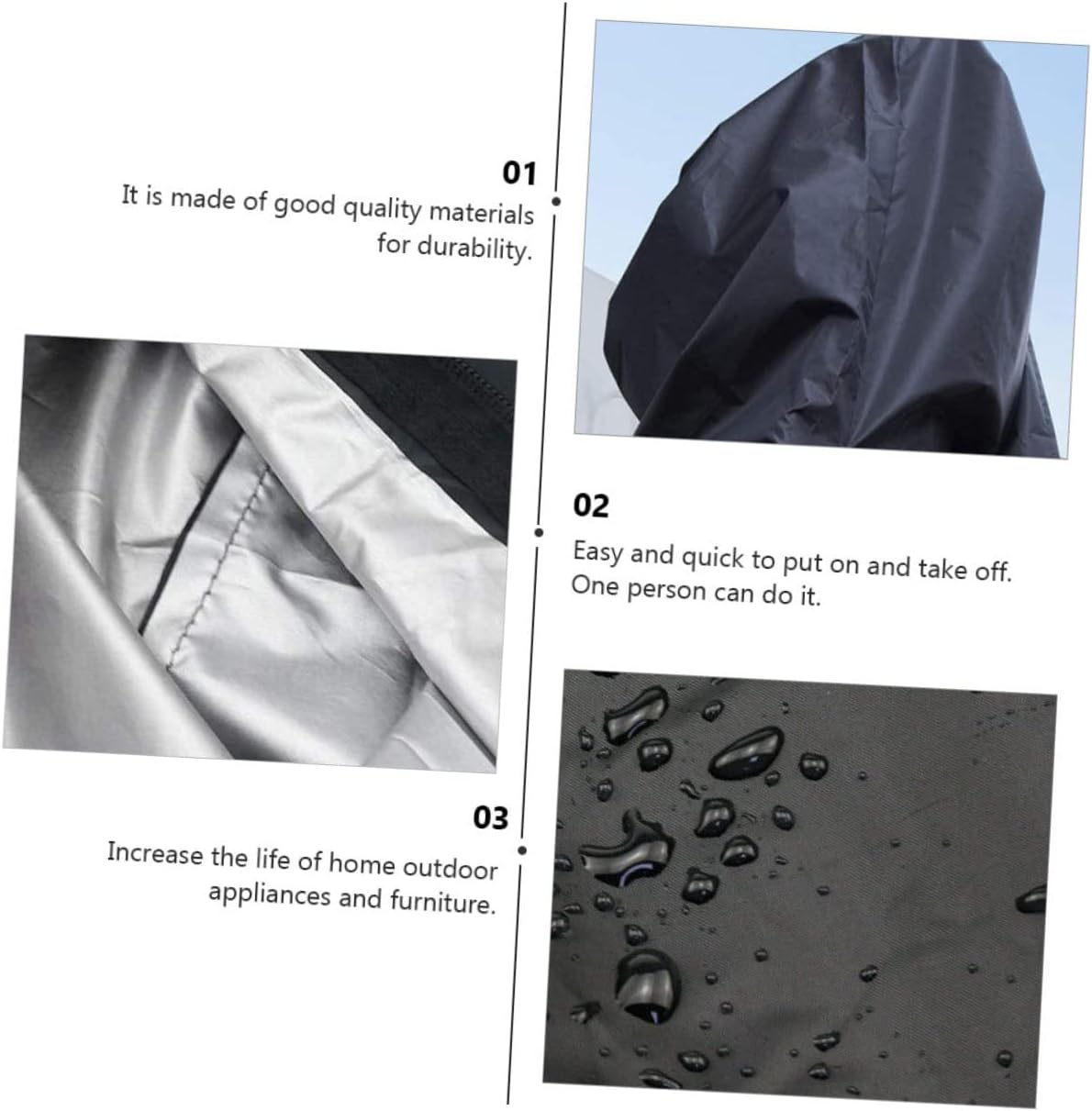 1pc Patio Heater Cover Durable Protector for Outdoor Furniture UV Coated Windproof Dustproof Fits Standing Heaters