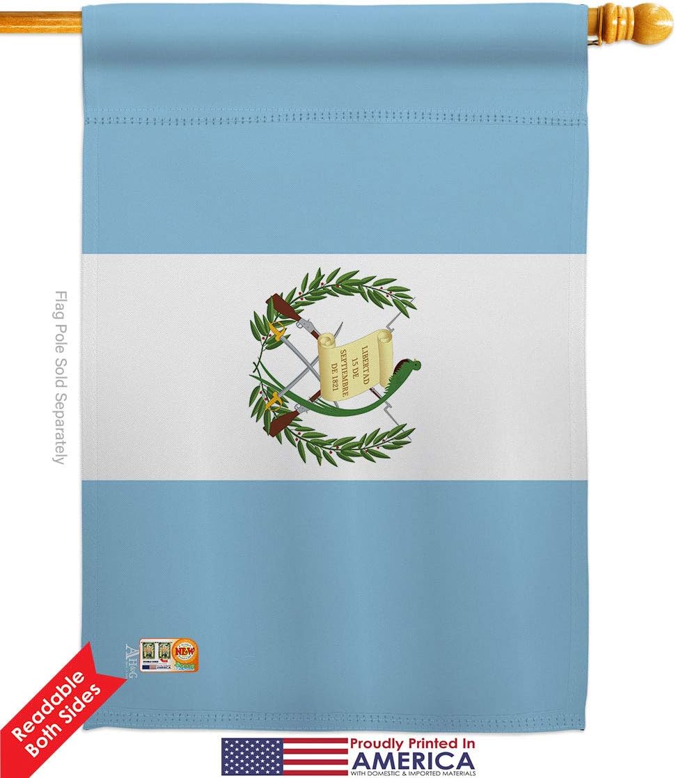 Guatemala House Flag Regional Nationality Nation International World Country Particular Area Small Decorative Gift Yard Banner Double-Sided Made In USA 28 X 40
