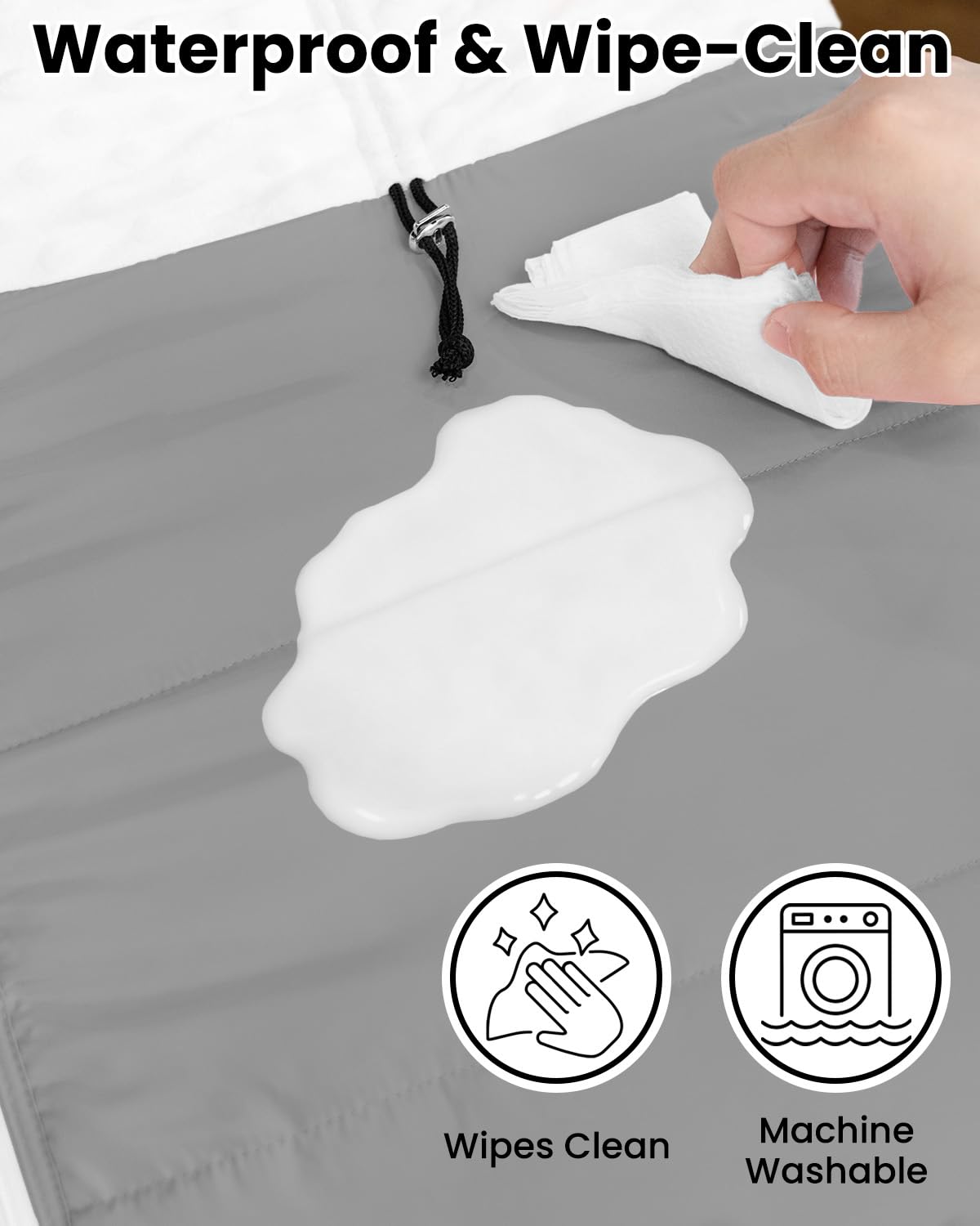 TinyPalsa Winter Baby Carseat Cover, Warm Cozy Infant Car Seat Covers with Plush Lining for Cold Weather, Waterproof Carseat Canopy with Adjustable Collar, Universal Fit for Boys & Girls (Grey) - Image 7