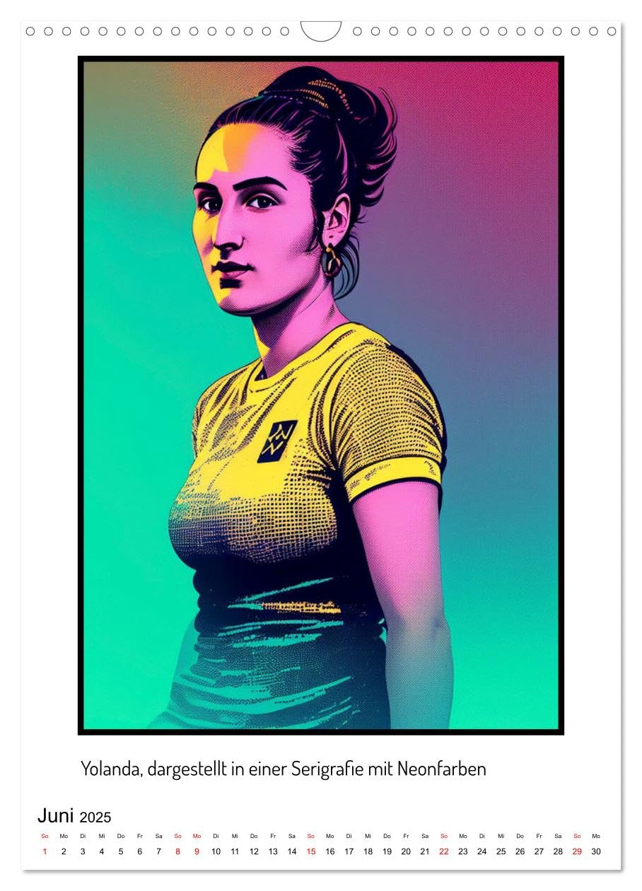 Yolanda, ein Porträt in vielen Grafikstilen (Wandkalender 2025 DIN A3 hoch), CALVENDO Monatskalender: Eine schöne Frau in grafischen Fantasien (CALVENDO Kunst)